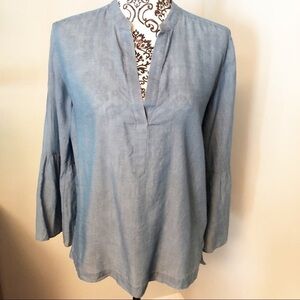 LOFT Softened Peasant Denim Top Blouse